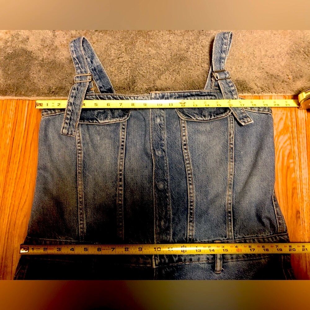 Zara TRF Denim Cargo Overalls - Picture 7 of 11